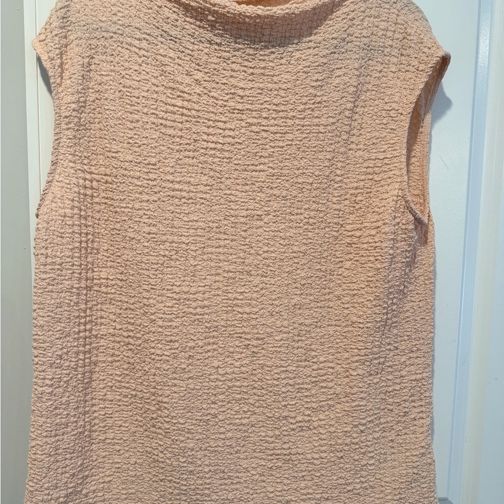 Calvin Klein Peach Textured Sleeveless Top